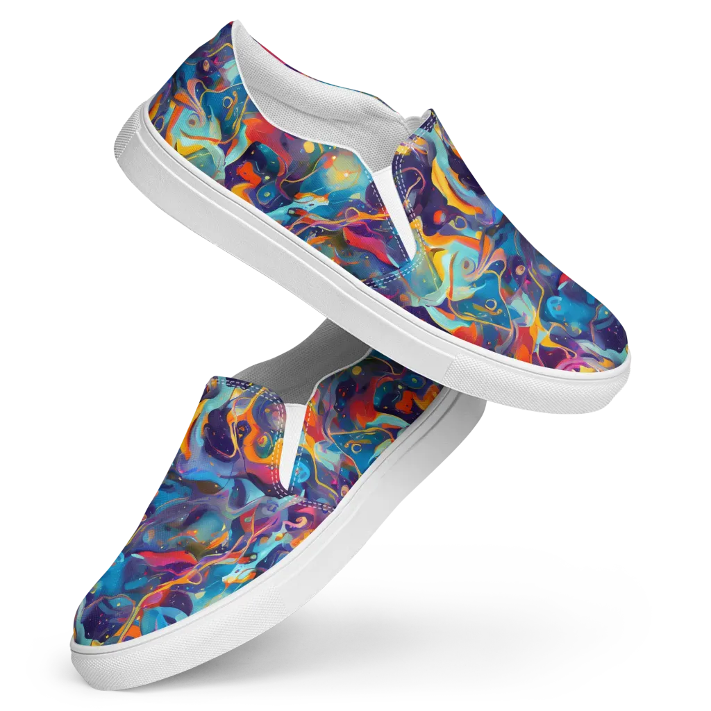 Whimsical Fusion on Women's Slip-On Canvas Shoes — Front