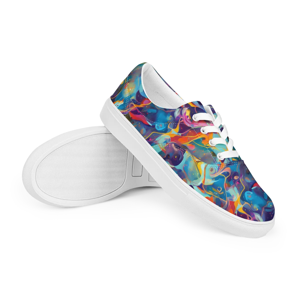 Whimsical Fusion on Men's Lace-Up Canvas Shoes — Right Front