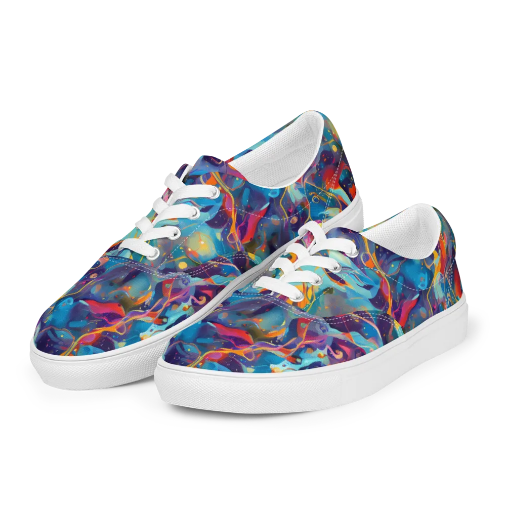 Whimsical Fusion on Men's Lace-Up Canvas Shoes — Left Front