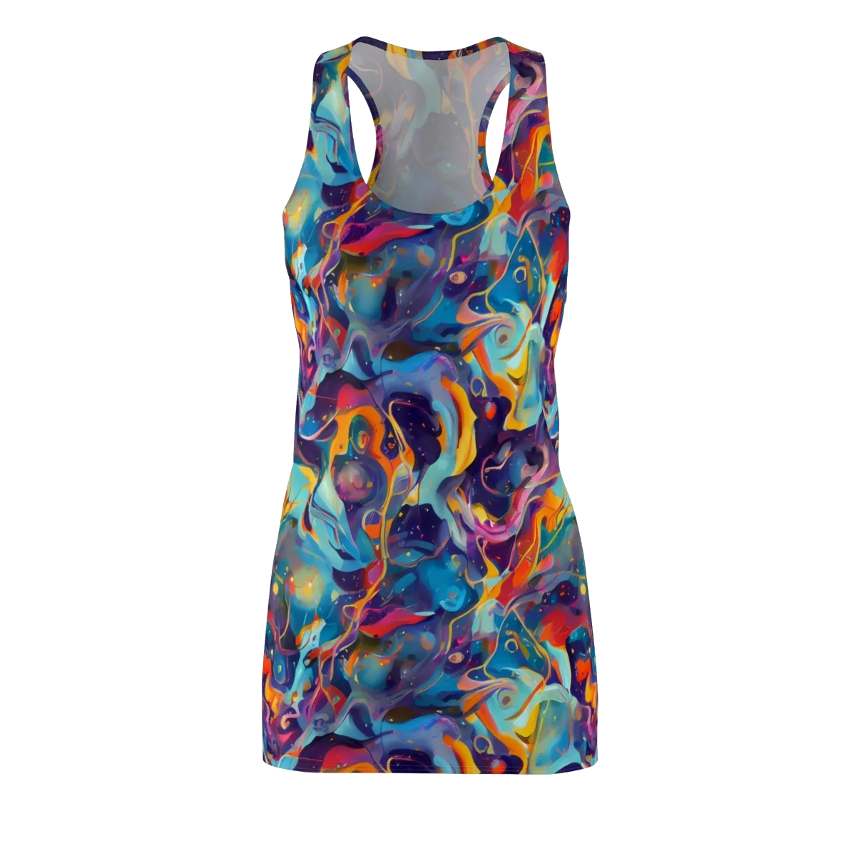 Whimsical Fusion on Racerback Dress — Front