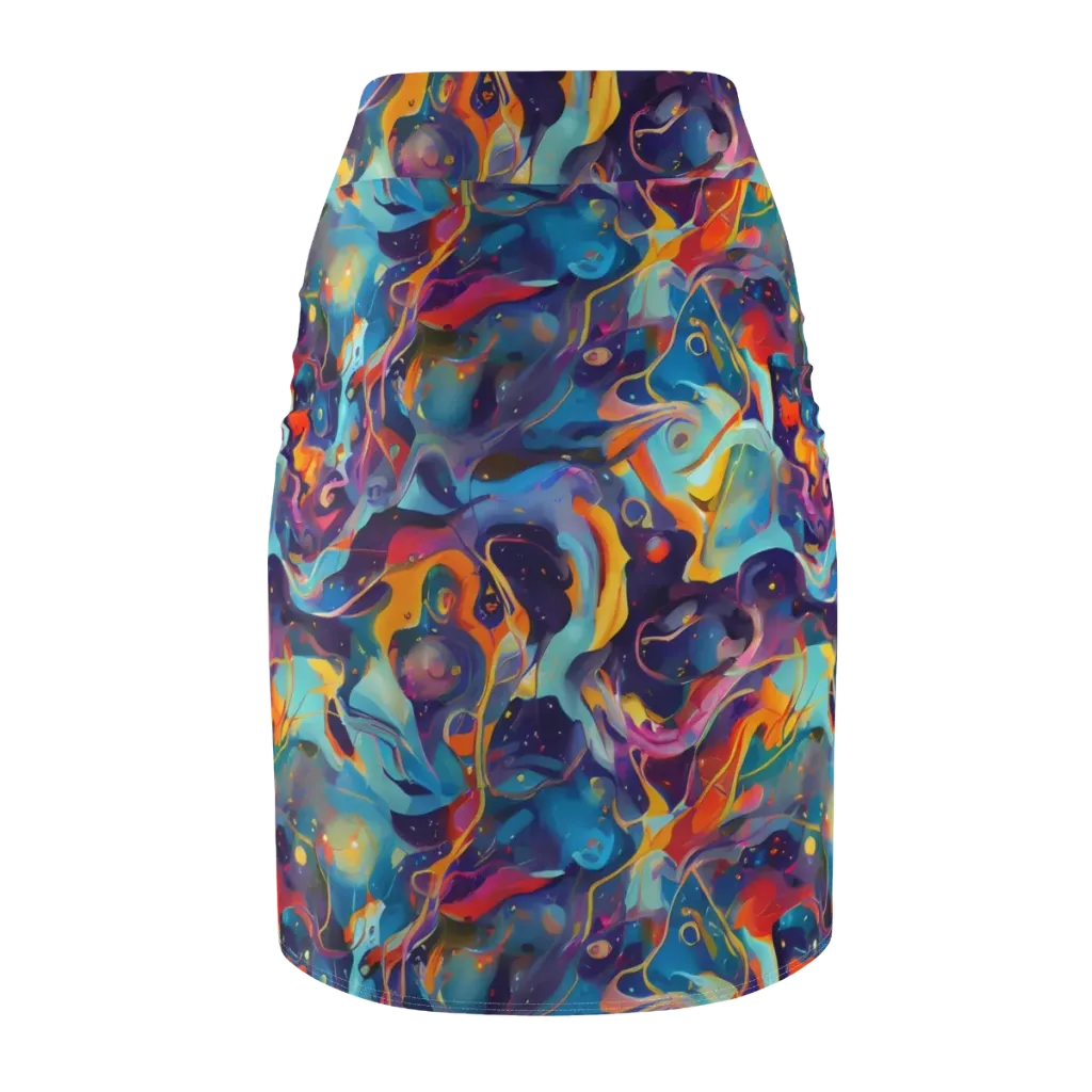 Whimsical Fusion on Pencil Skirt — Back
