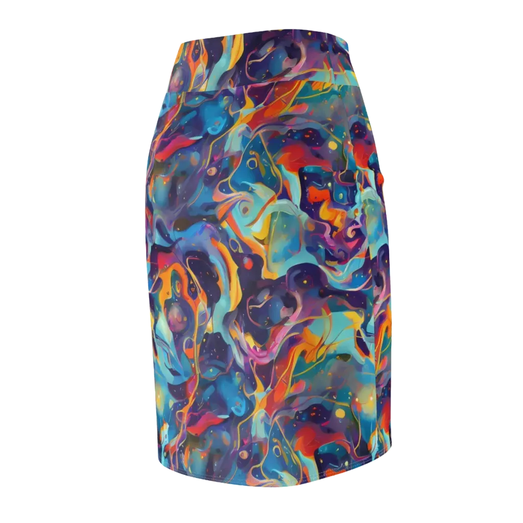 Whimsical Fusion on Pencil Skirt — Back Side