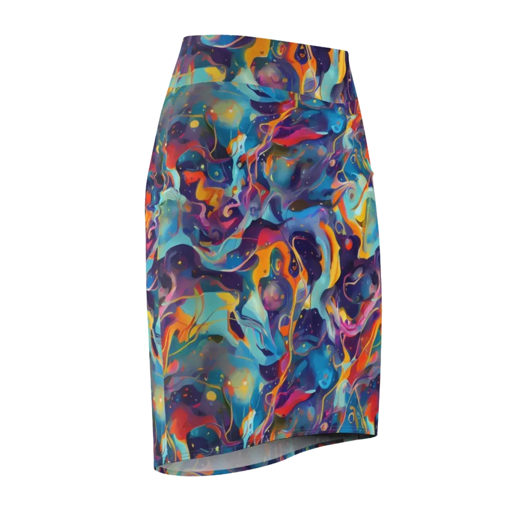 Whimsical Fusion on Pencil Skirt — Front Side