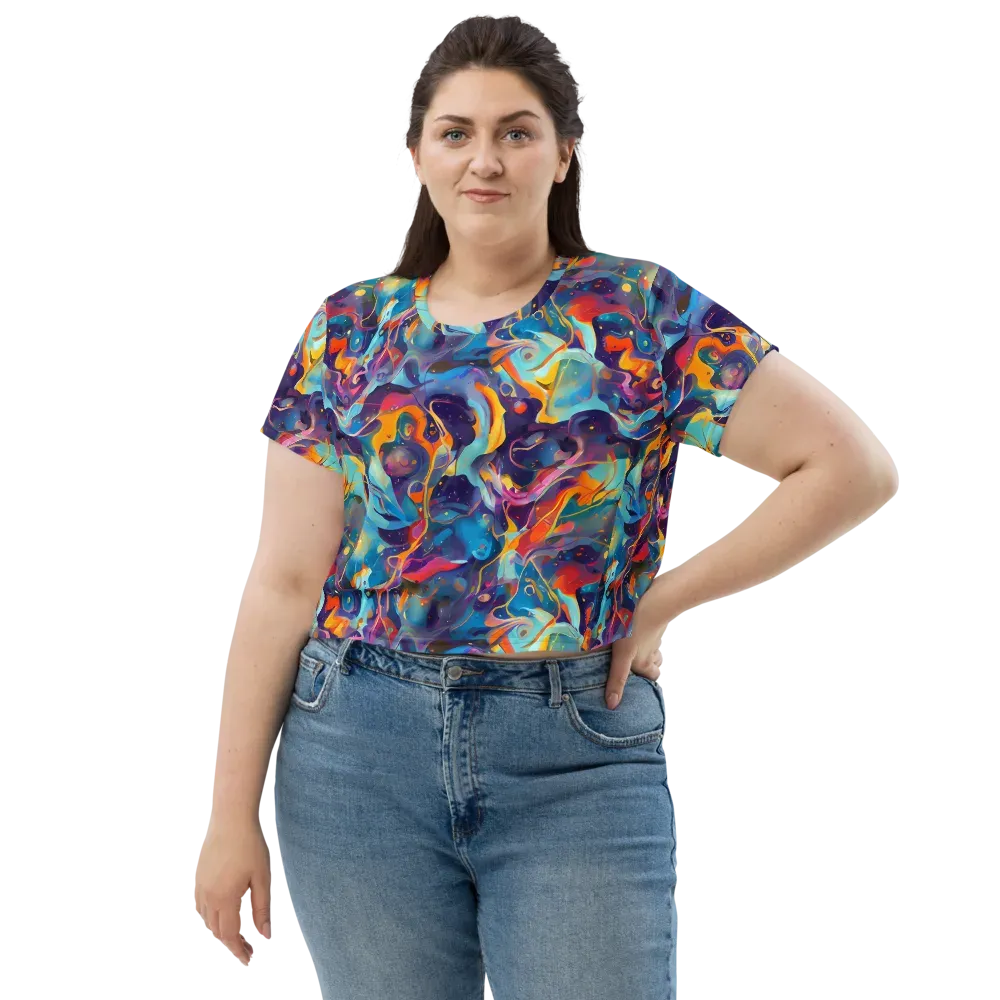 Whimsical Fusion on Crop Tee — Front