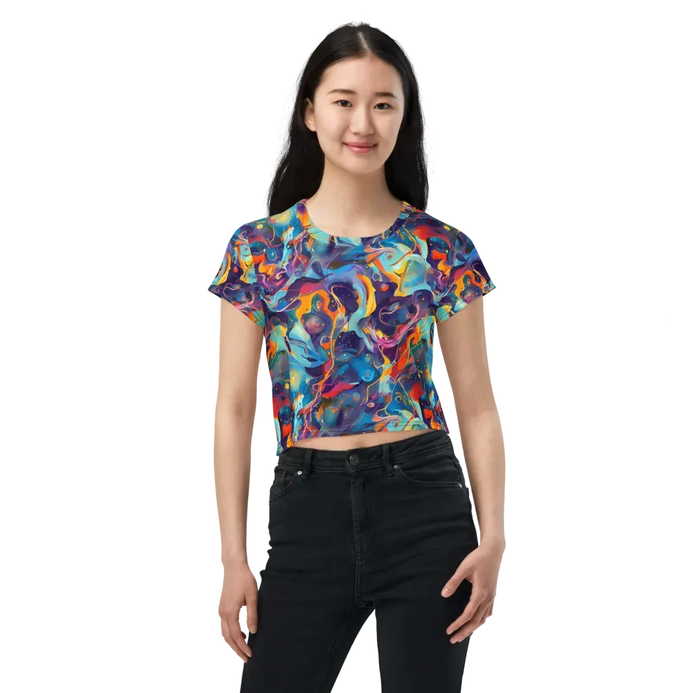 Whimsical Fusion on Crop Tee — Front