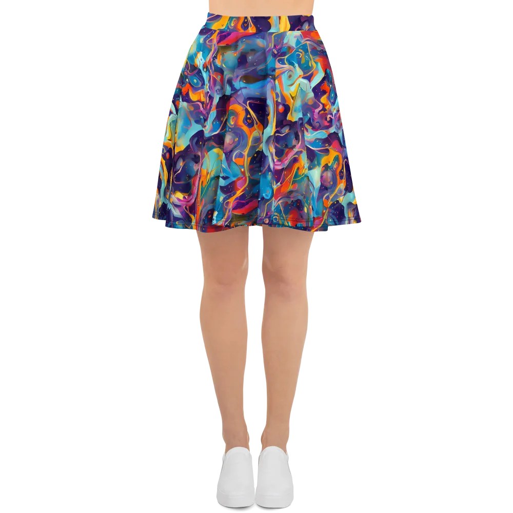 Whimsical Fusion on Skater Skirt — Front