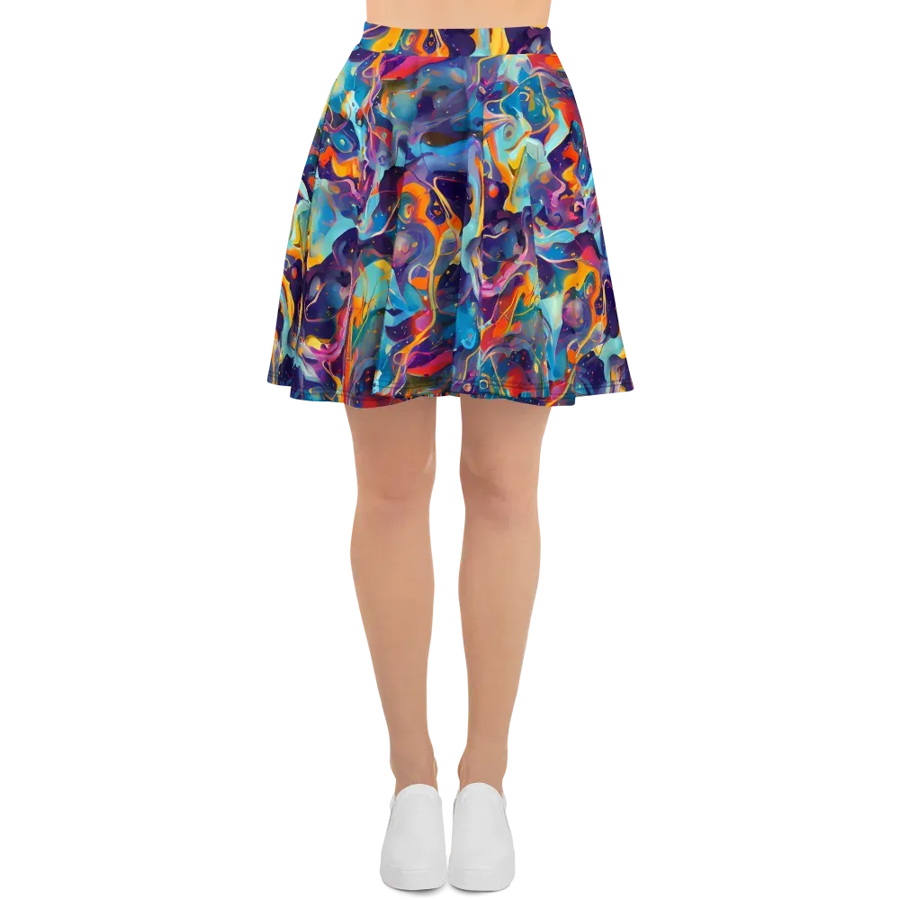 Whimsical Fusion on Skater Skirt — Front