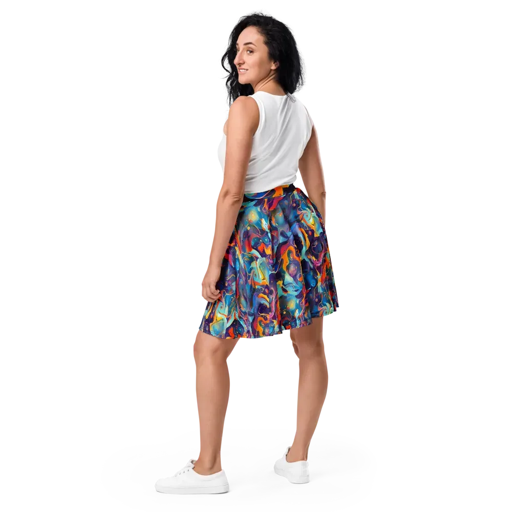 Whimsical Fusion on Skater Skirt — Back