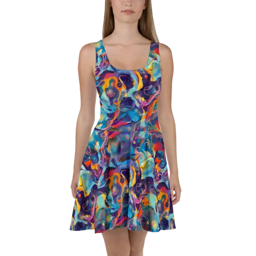 Whimsical Fusion on a Skater Dress