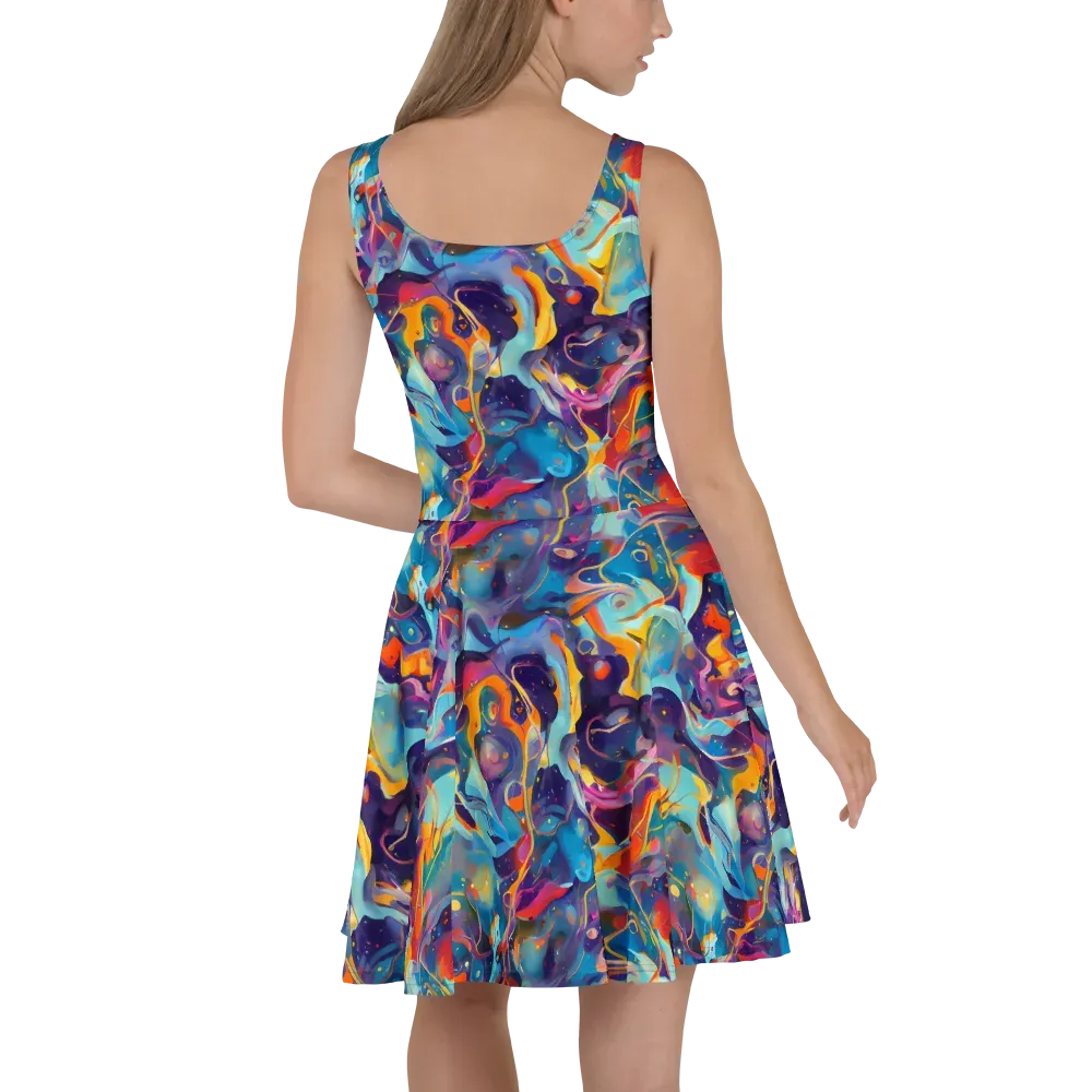 Whimsical Fusion on Skater Dress — Back
