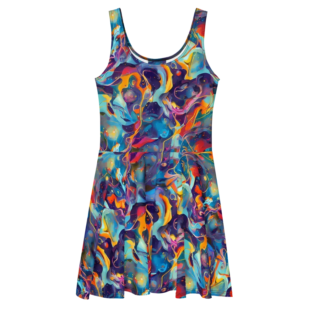 Whimsical Fusion on Skater Dress — Front