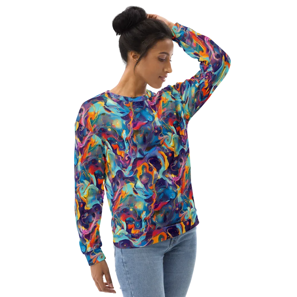 Whimsical Fusion on Sweatshirt — Right Front