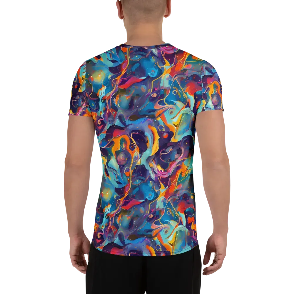 Whimsical Fusion on Men's Athletic T-Shirt — Back