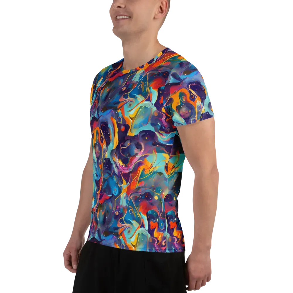 Whimsical Fusion on Men's Athletic T-Shirt — Left