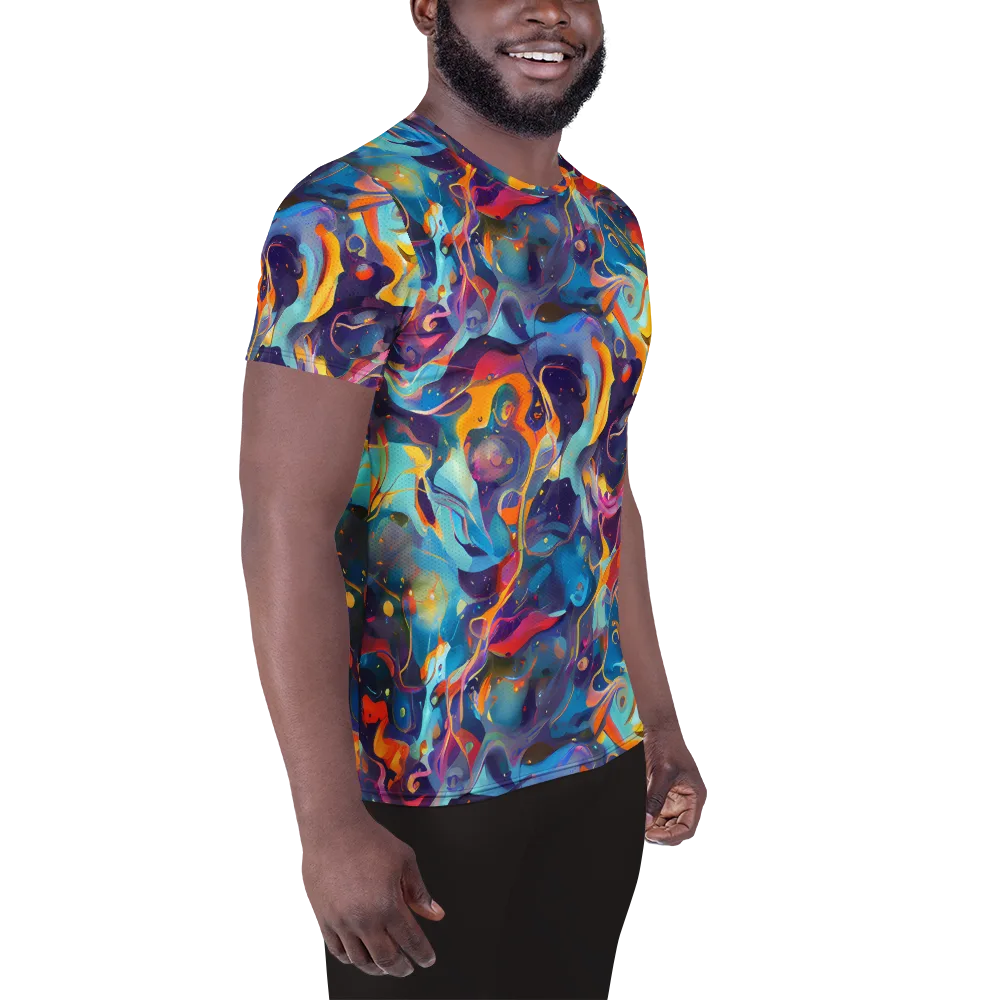 Whimsical Fusion on Men's Athletic T-Shirt — Right