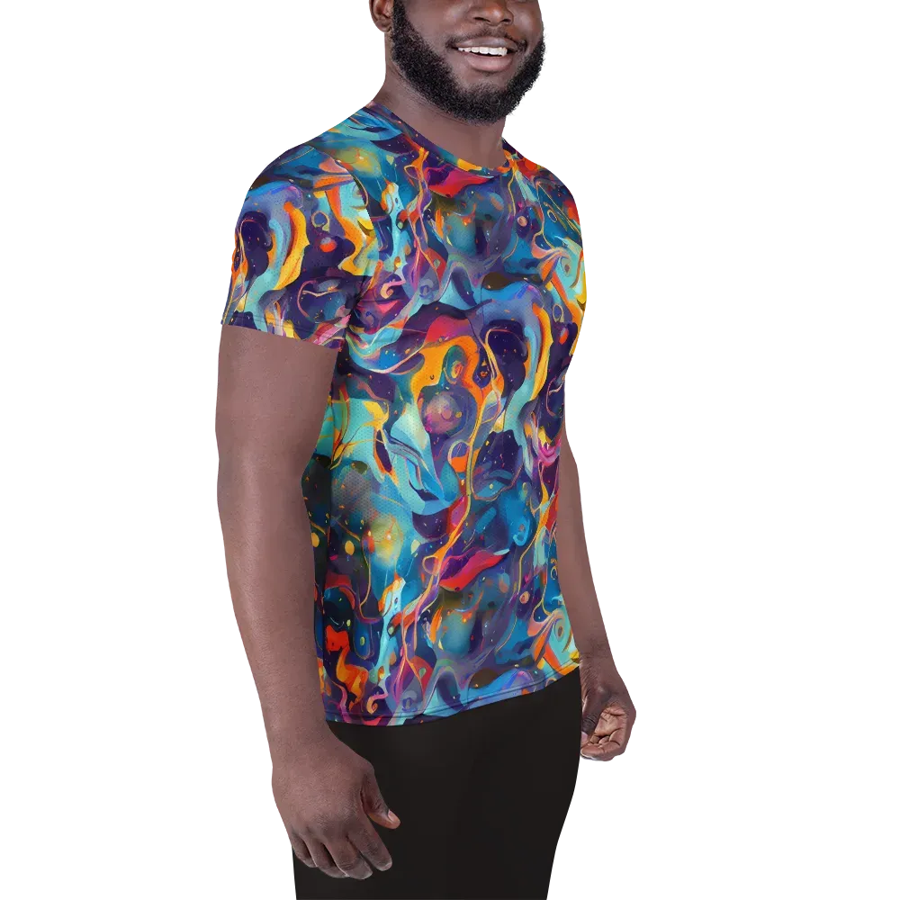 Whimsical Fusion on Men's Athletic T-Shirt — Right