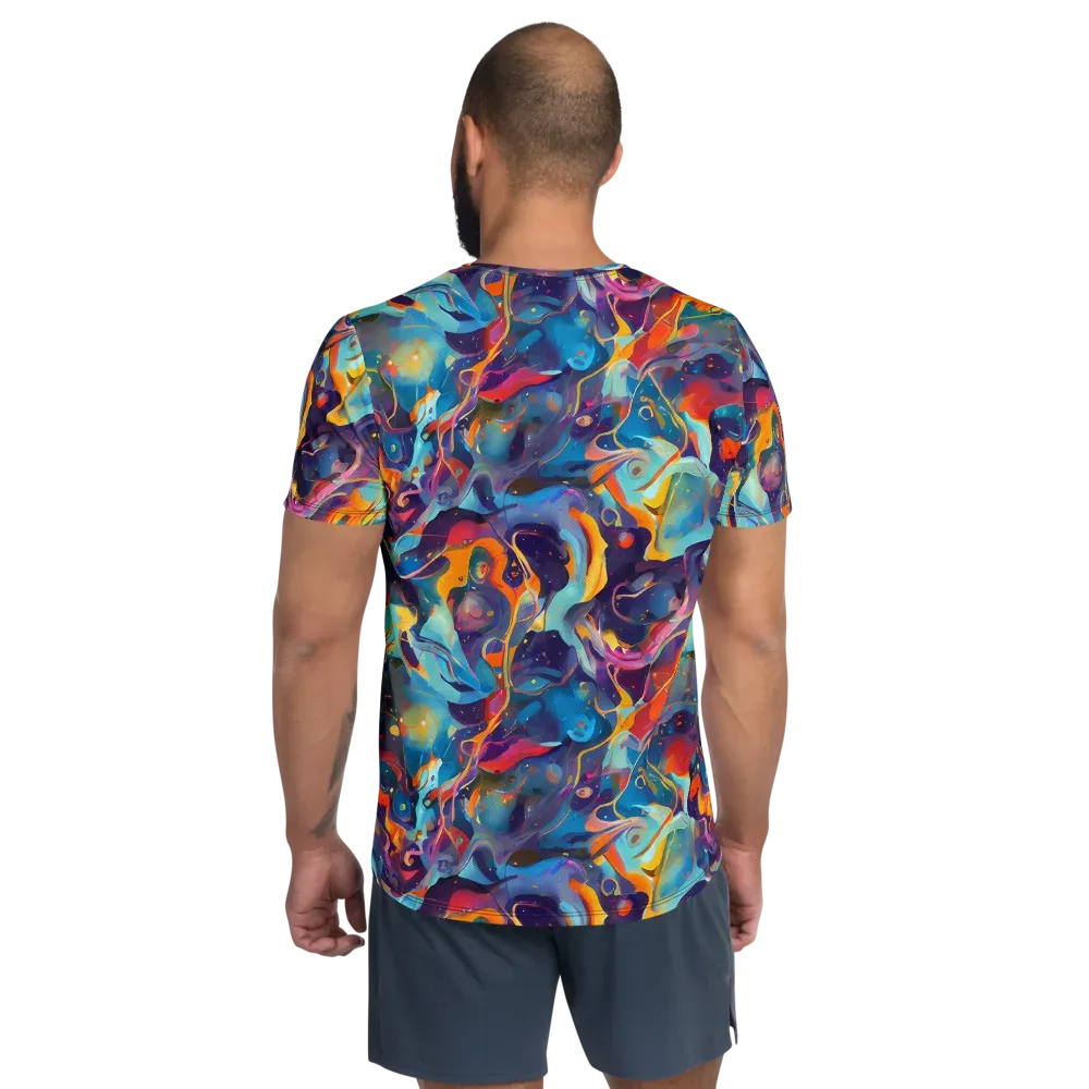 Whimsical Fusion on Men's Athletic T-Shirt — Back