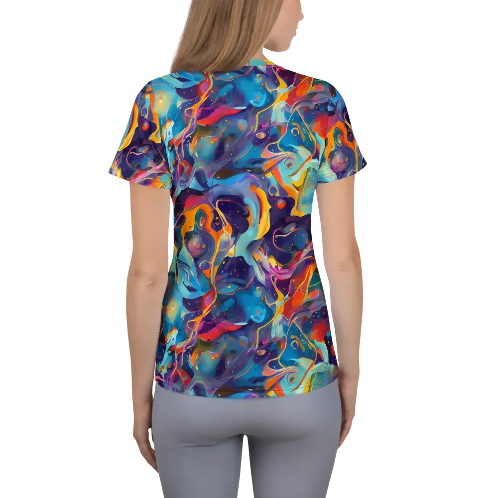 Whimsical Fusion on Women's Athletic T-Shirt — Back