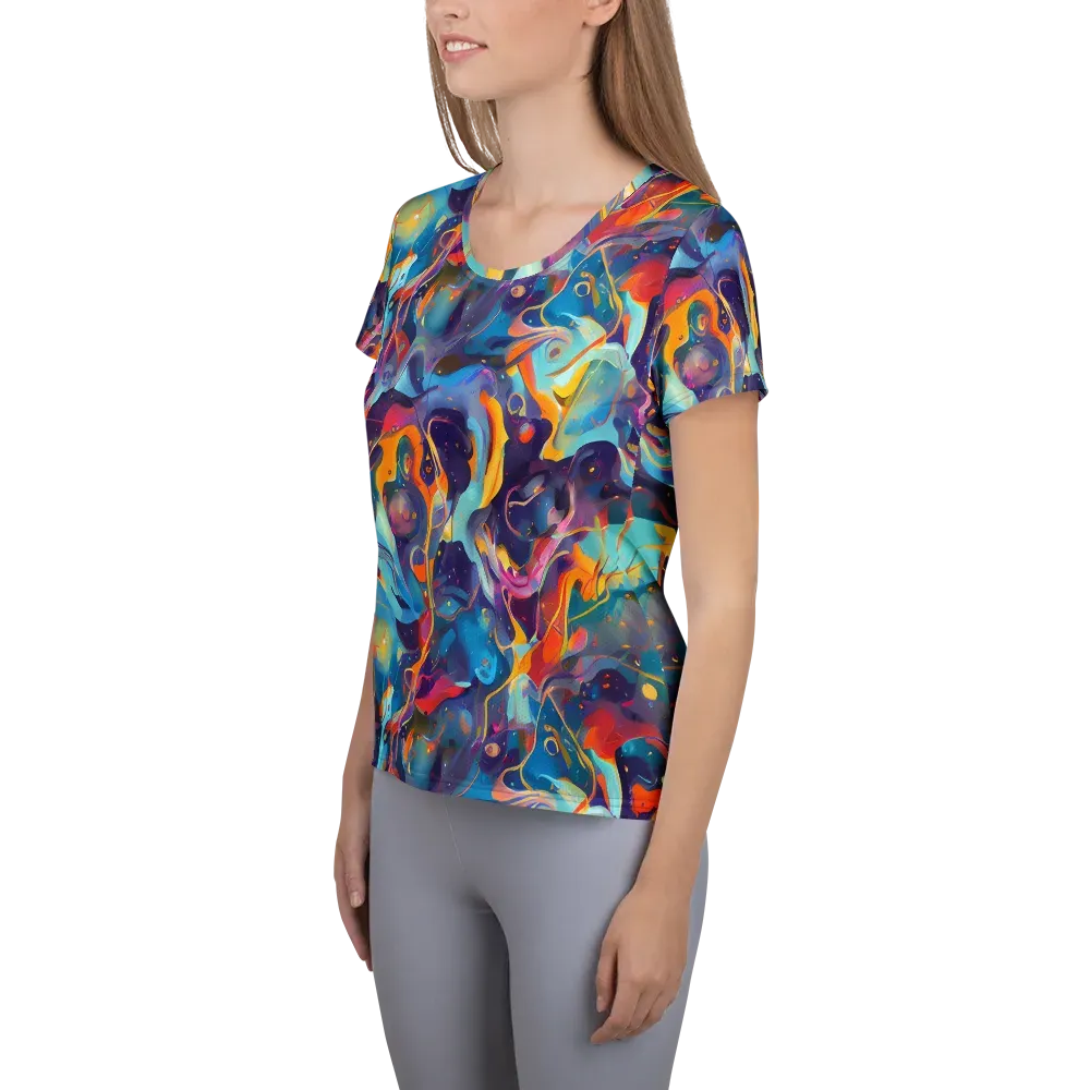 Whimsical Fusion on Women's Athletic T-Shirt — Left