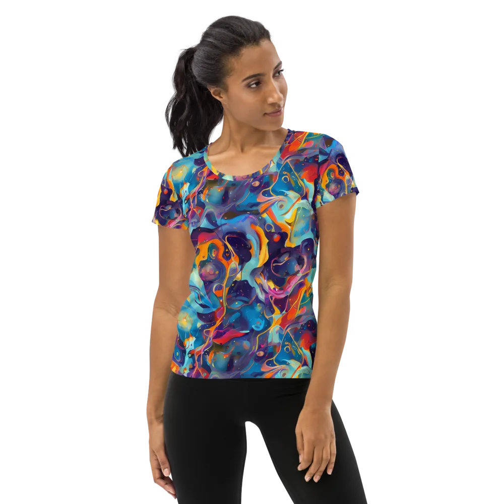 Whimsical Fusion on Women's Athletic T-Shirt — Front