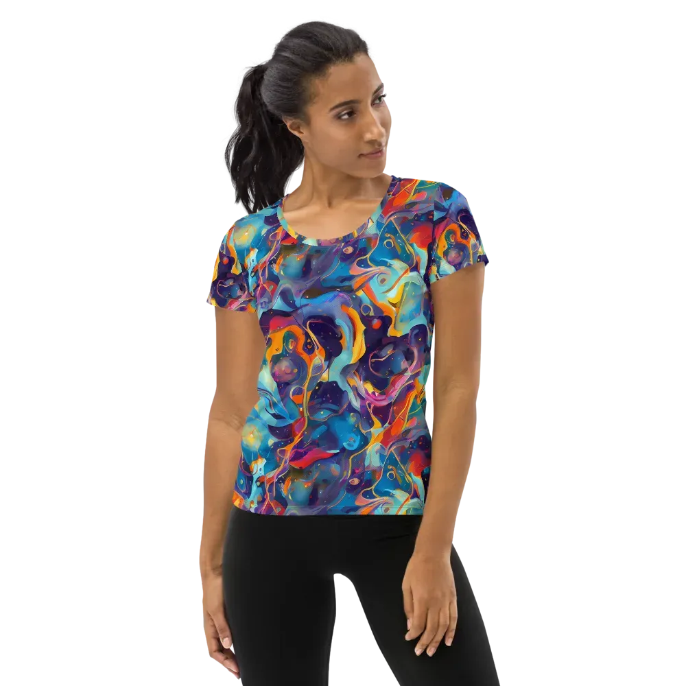 Whimsical Fusion on Women's Athletic T-Shirt — Front