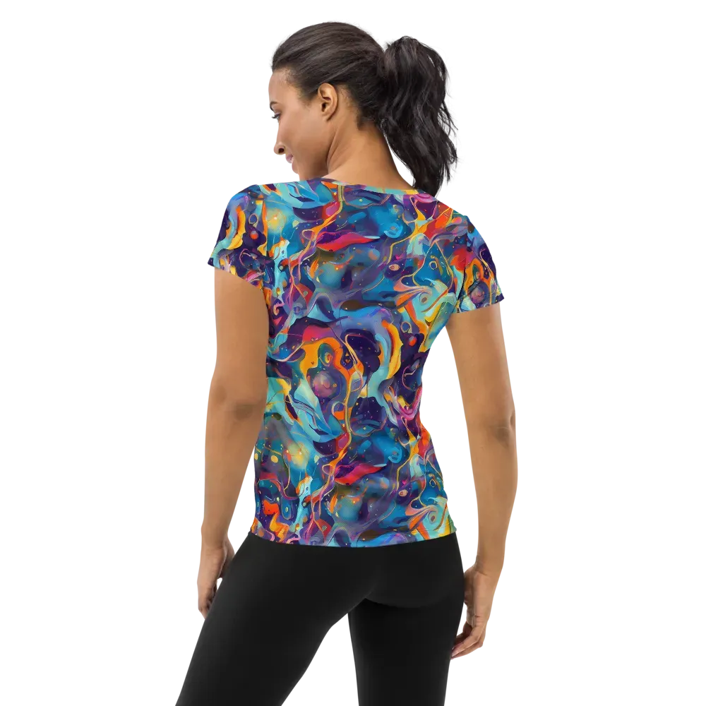 Whimsical Fusion on Women's Athletic T-Shirt — Back