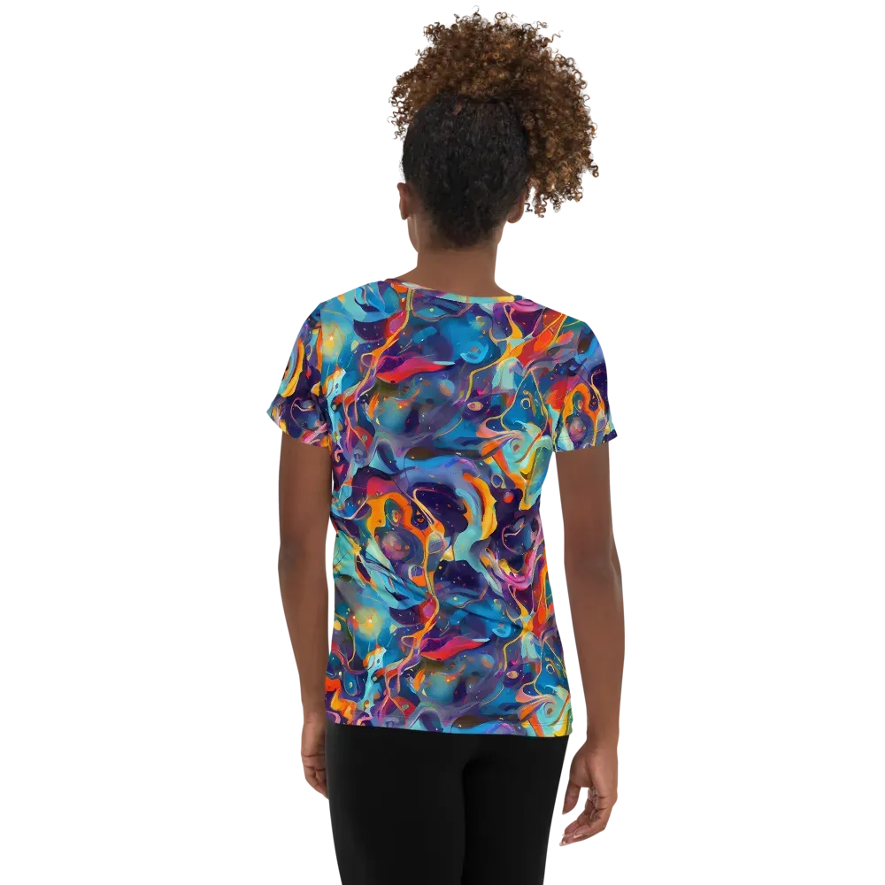 Whimsical Fusion on Women's Athletic T-Shirt — Back