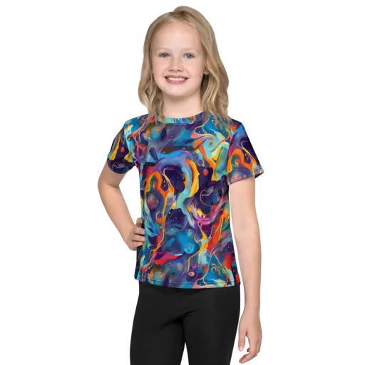 Whimsical Fusion on a Kids Crew Neck T-Shirt