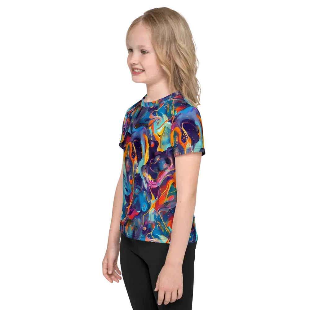 Whimsical Fusion on Kids Crew Neck T-Shirt — Left