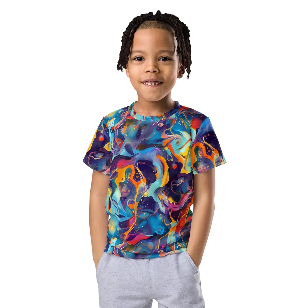 Whimsical Fusion on Kids Crew Neck T-Shirt — Front