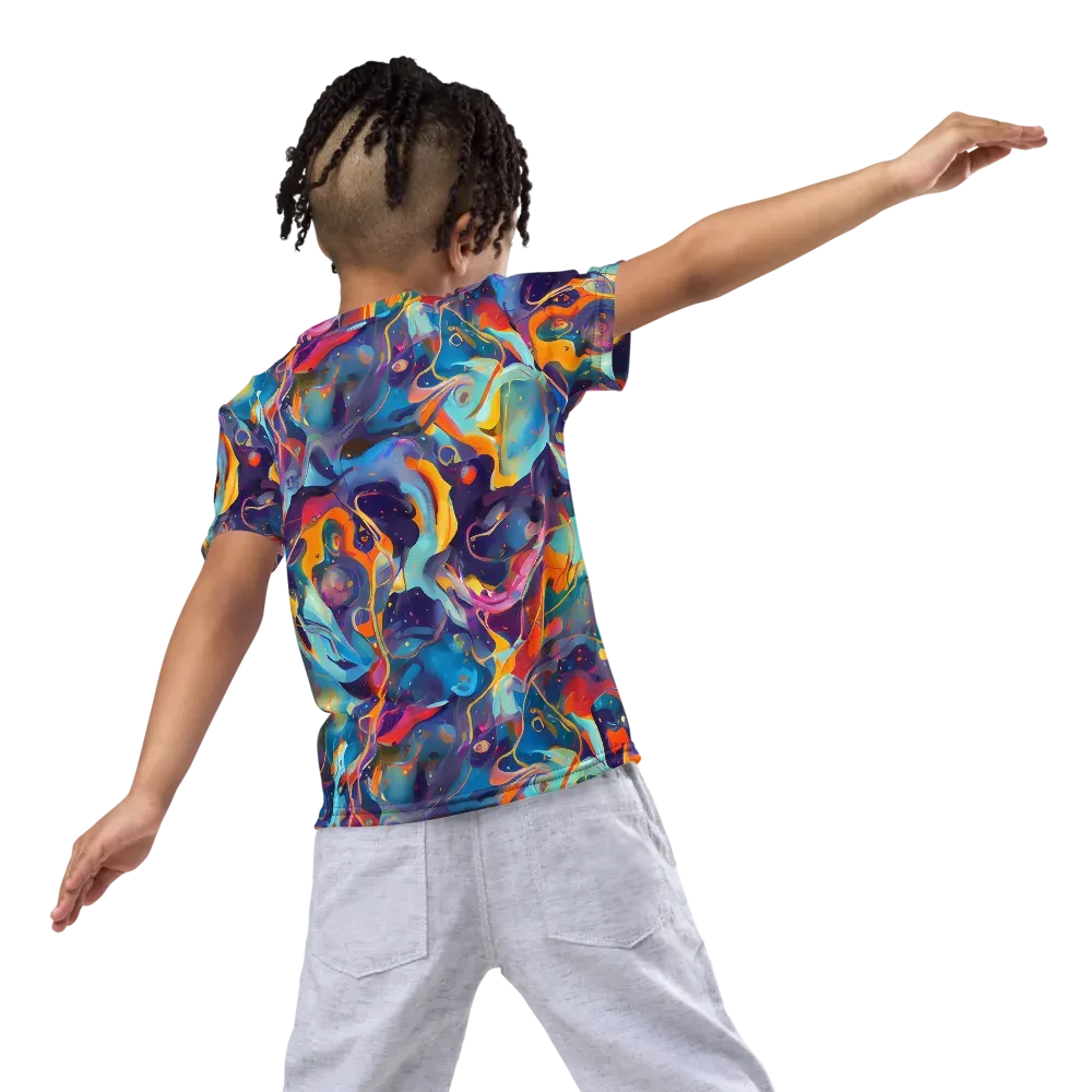 Whimsical Fusion on Kids Crew Neck T-Shirt — Back