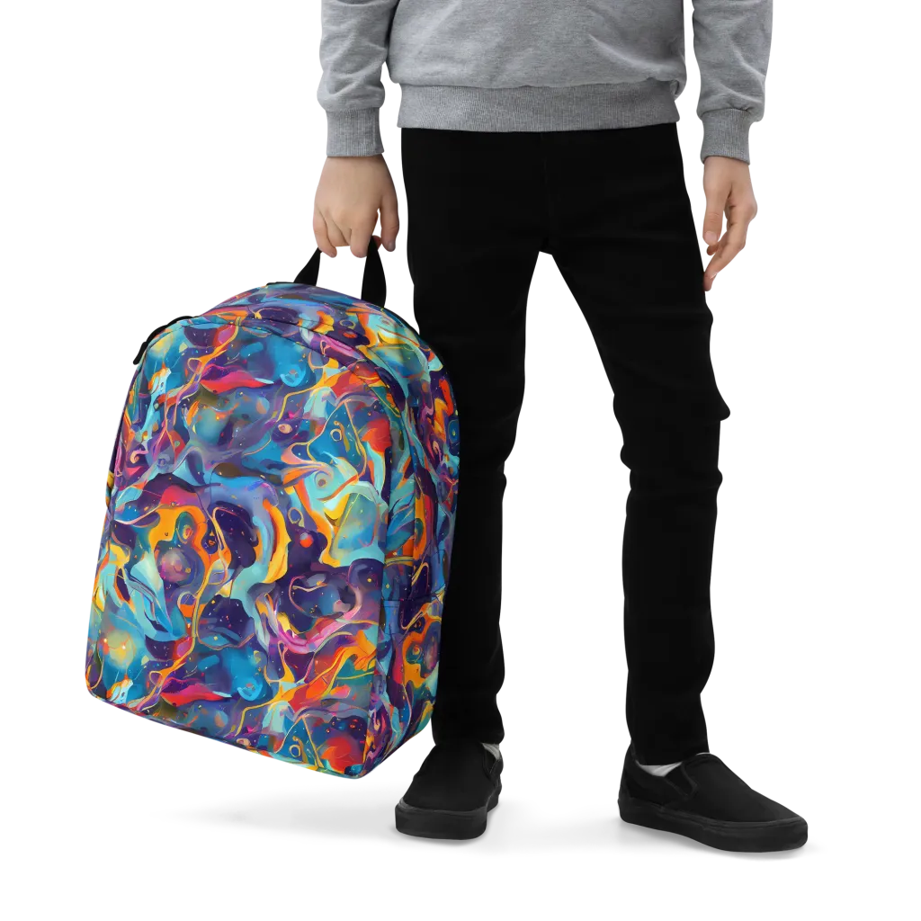 Whimsical Fusion on Minimalist Backpack — Zoomed-in