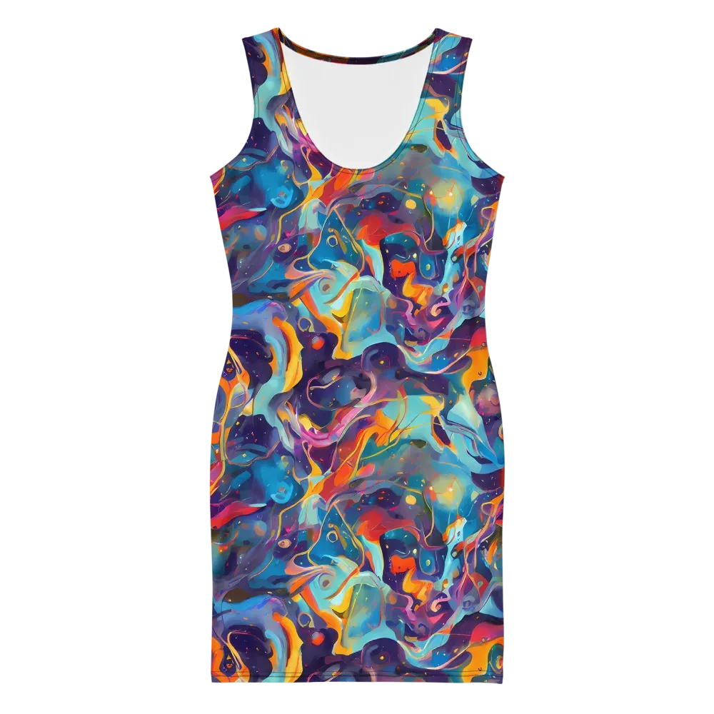 Whimsical Fusion on Bodycon Dress — Front