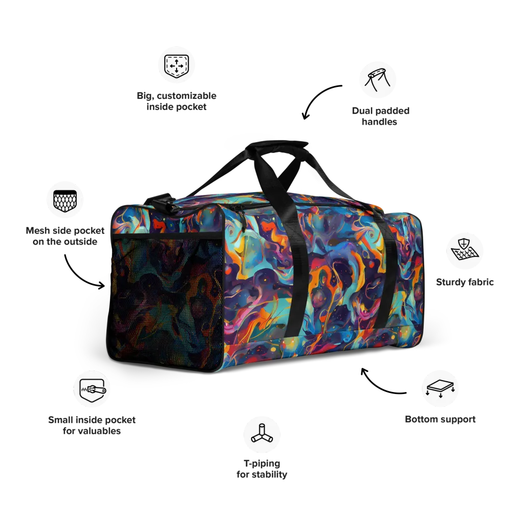 Whimsical Fusion on Duffle Bag — Right Front