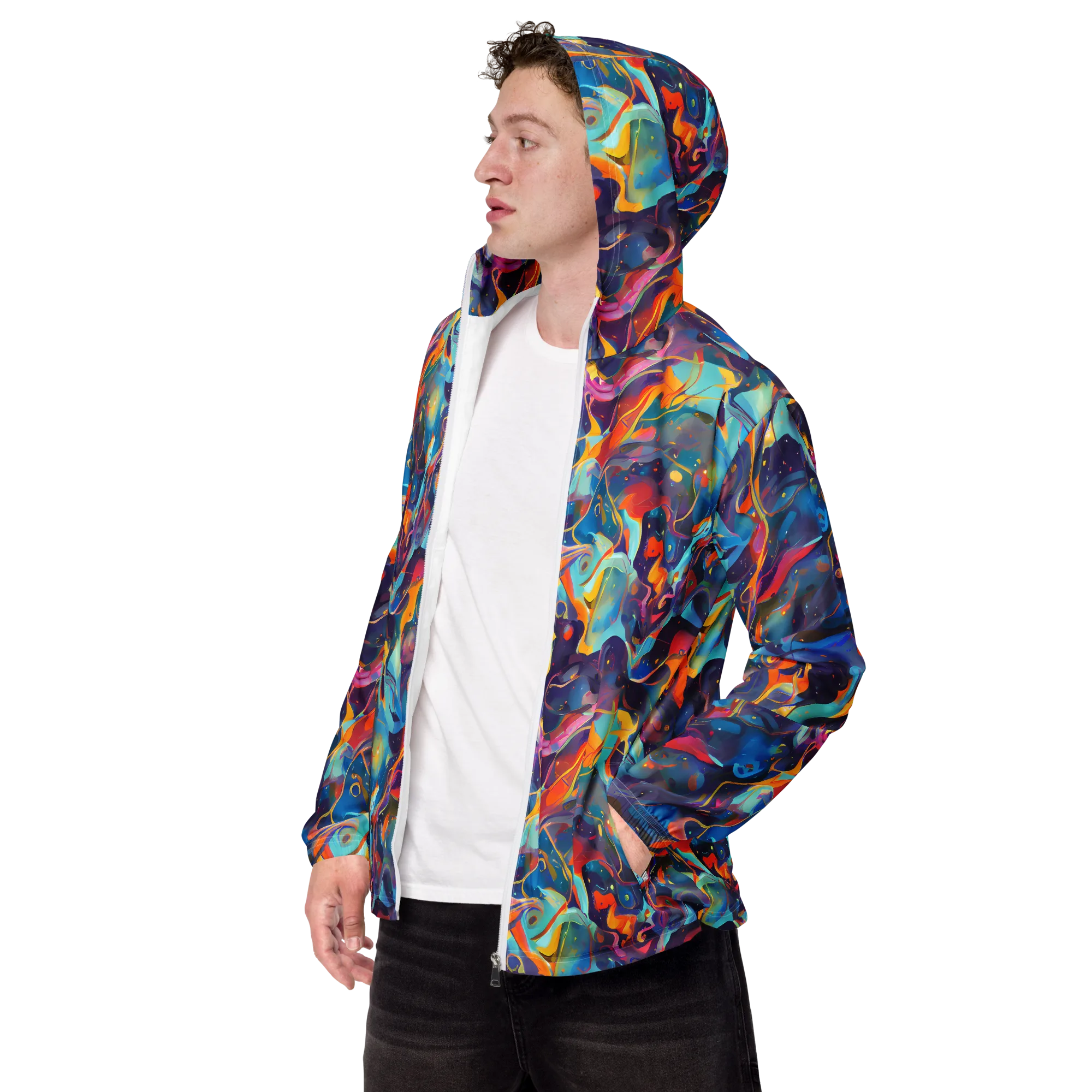 Whimsical Fusion on Men's Windbreaker — Left Front