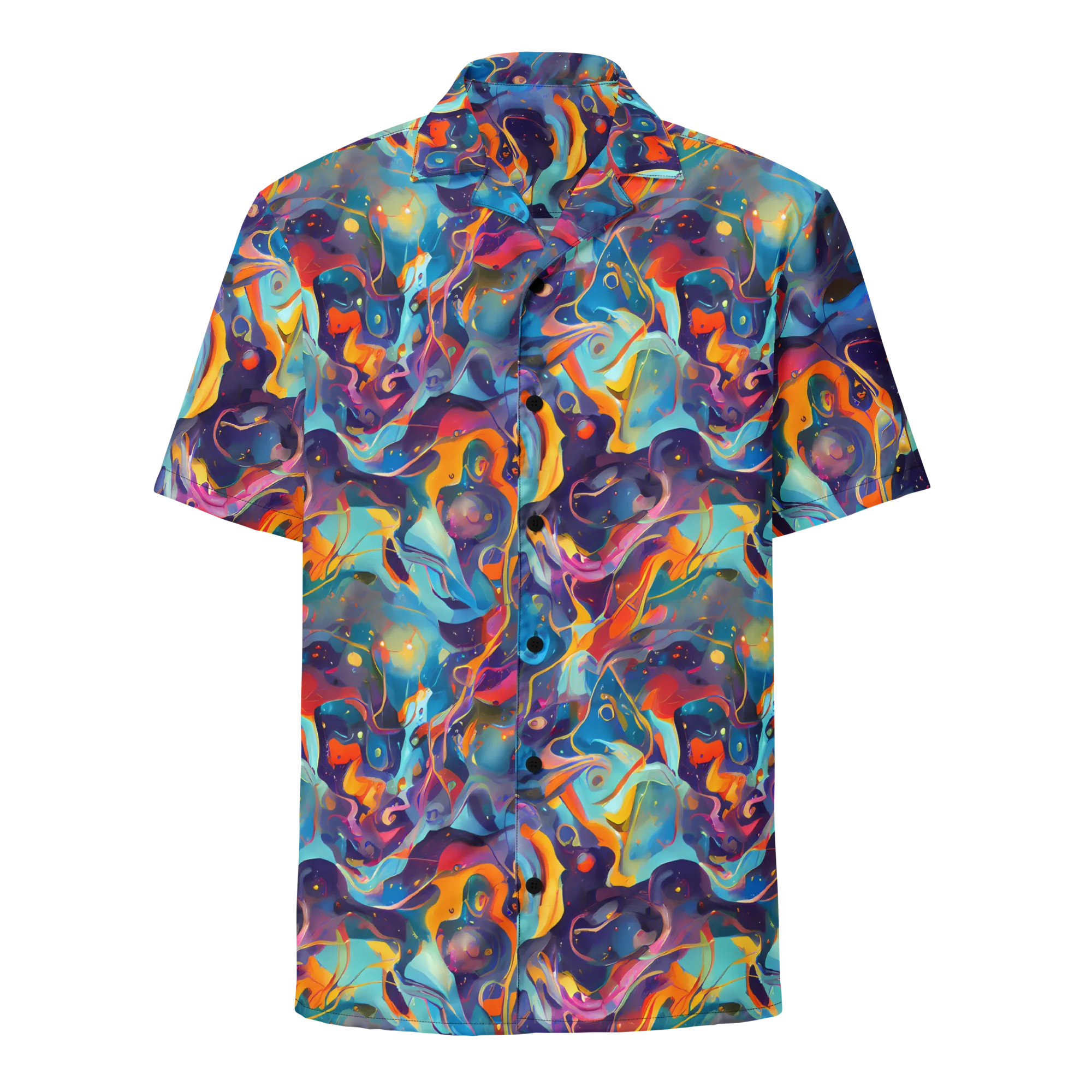 Whimsical Fusion on Button Shirt — Front