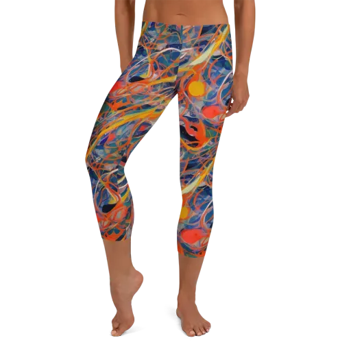 Vivid Tangle on a Capri Leggings