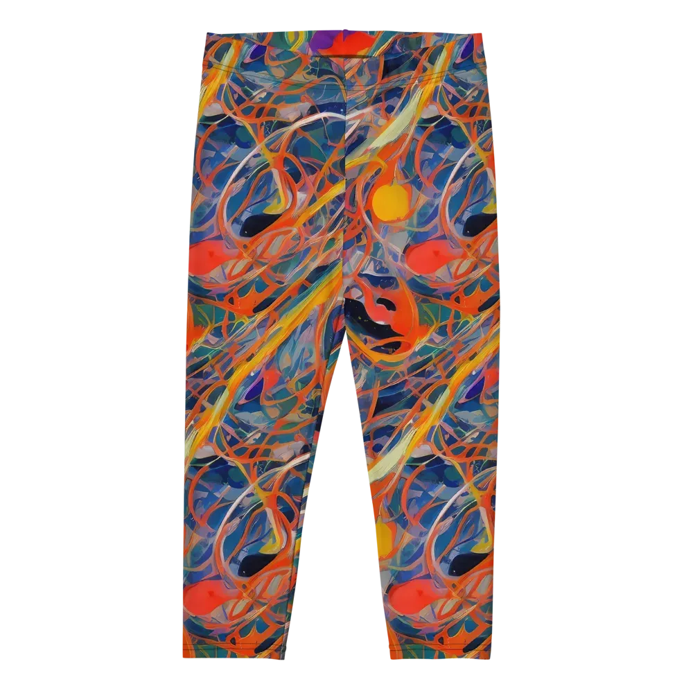 Vivid Tangle on Capri Leggings — Front
