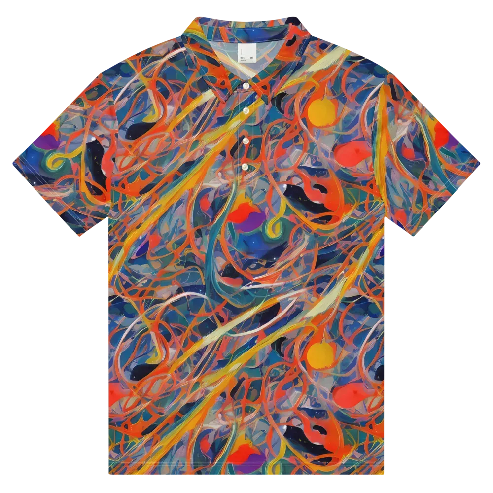 Vivid Tangle on Men's Slim Fit Polo Shirt — Front