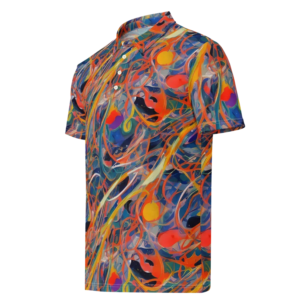 Vivid Tangle on Men's Slim Fit Polo Shirt — Left Front