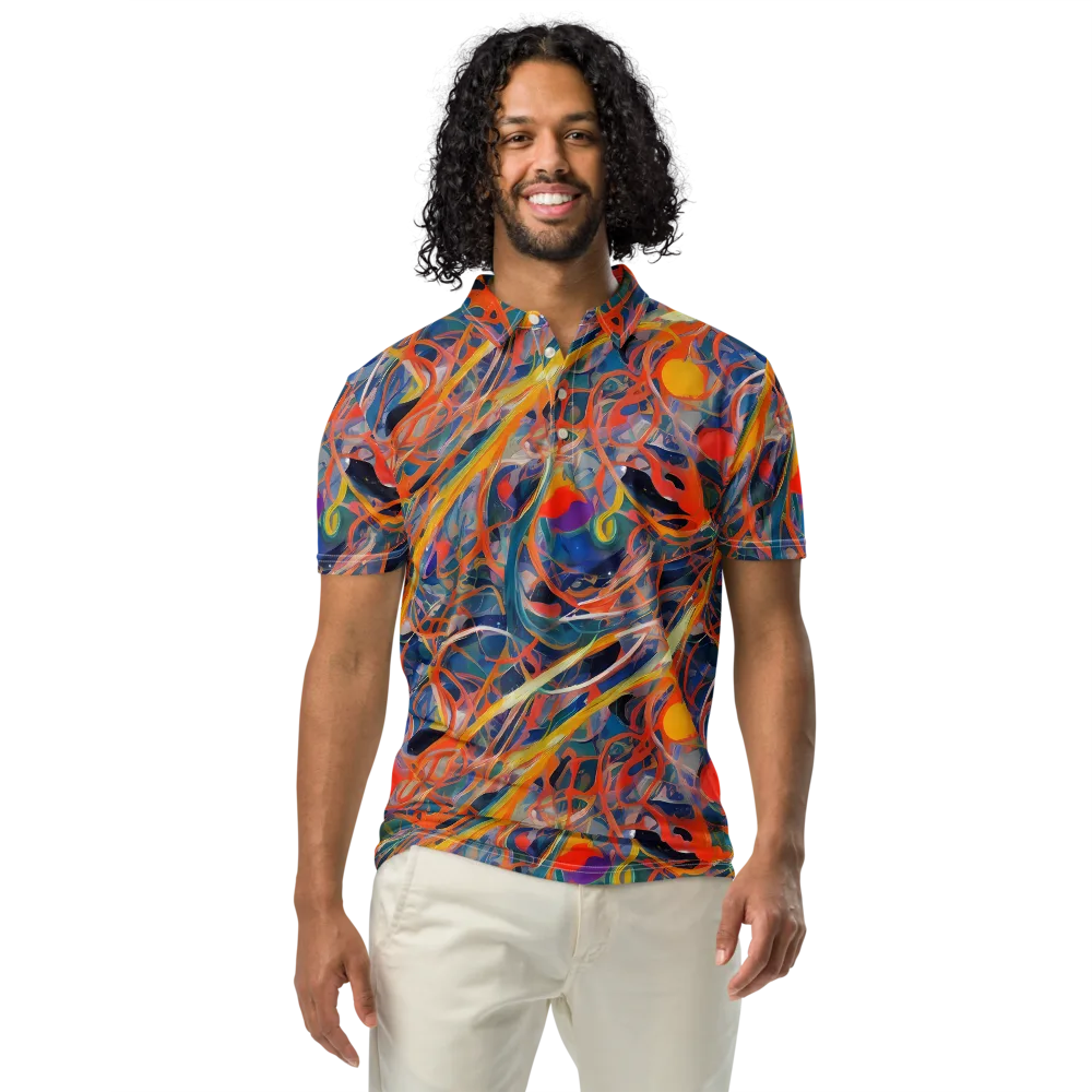 Vivid Tangle on Men's Slim Fit Polo Shirt — Front