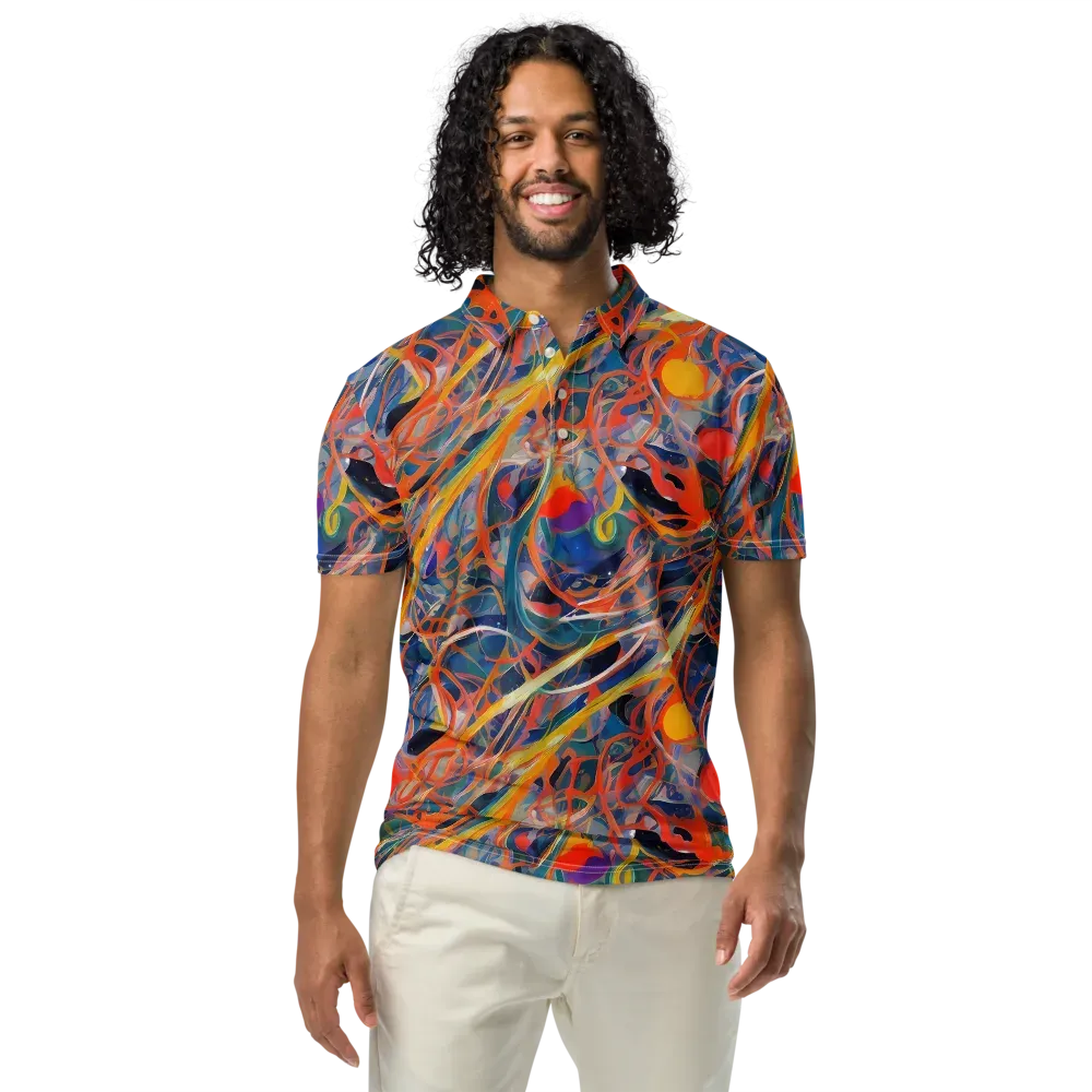 Vivid Tangle on Men's Slim Fit Polo Shirt — Front
