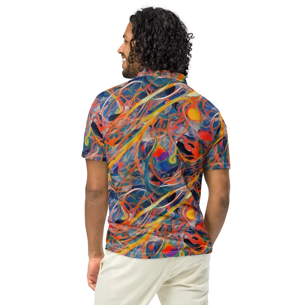 Vivid Tangle on Men's Slim Fit Polo Shirt — Back
