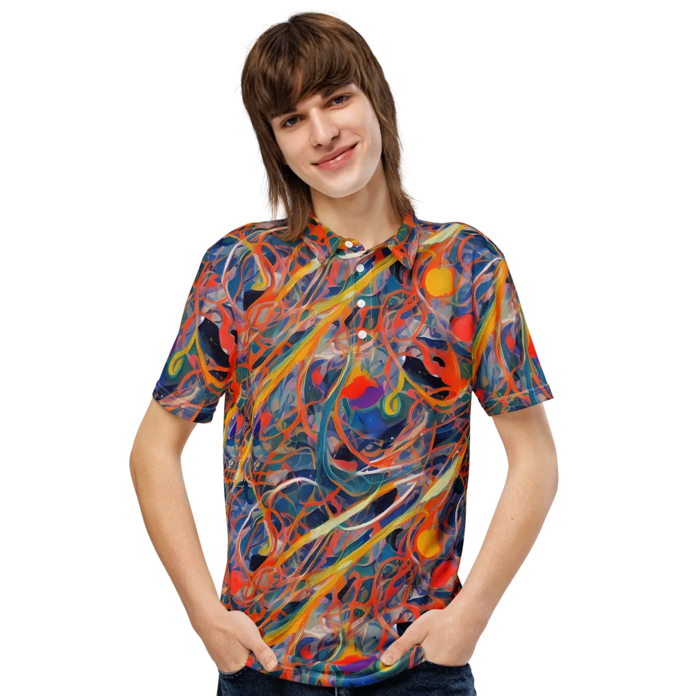 Vivid Tangle on Men's Slim Fit Polo Shirt — Front