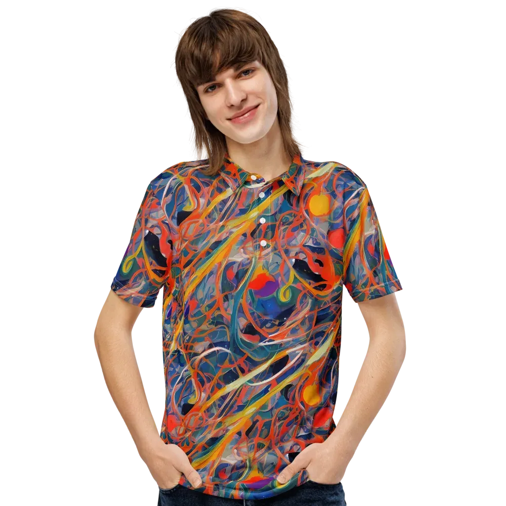 Vivid Tangle on Men's Slim Fit Polo Shirt — Front