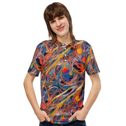 Vivid Tangle on a Men's Slim Fit Polo Shirt