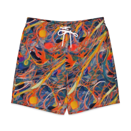 Vivid Tangle on a Men's Board Shorts