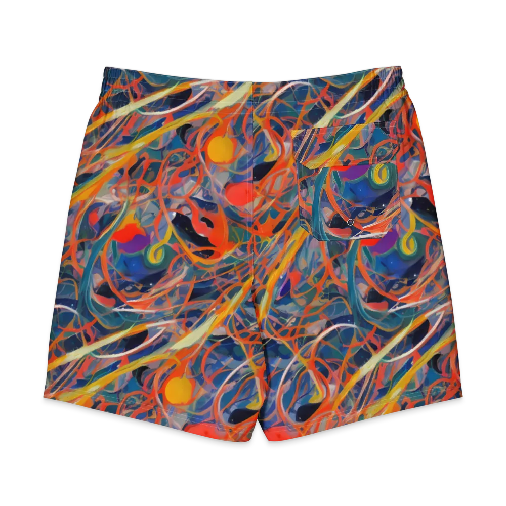 Vivid Tangle on Men's Board Shorts — Back