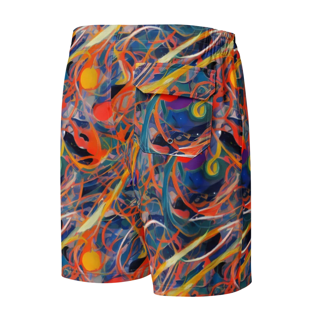 Vivid Tangle on Men's Board Shorts — Back