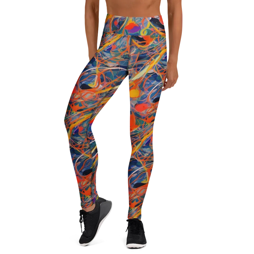 Vivid Tangle on Yoga Leggings — Front